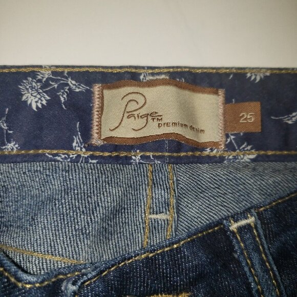 Paige Jeans Women’s Size 25 Skyline Skinny Dark Wash Stretch Distressed Citycore - Picture 3 of 16